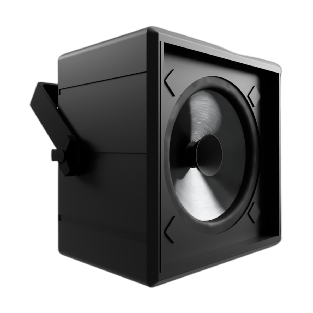 Cubo 6 Full Range preto — render frontal