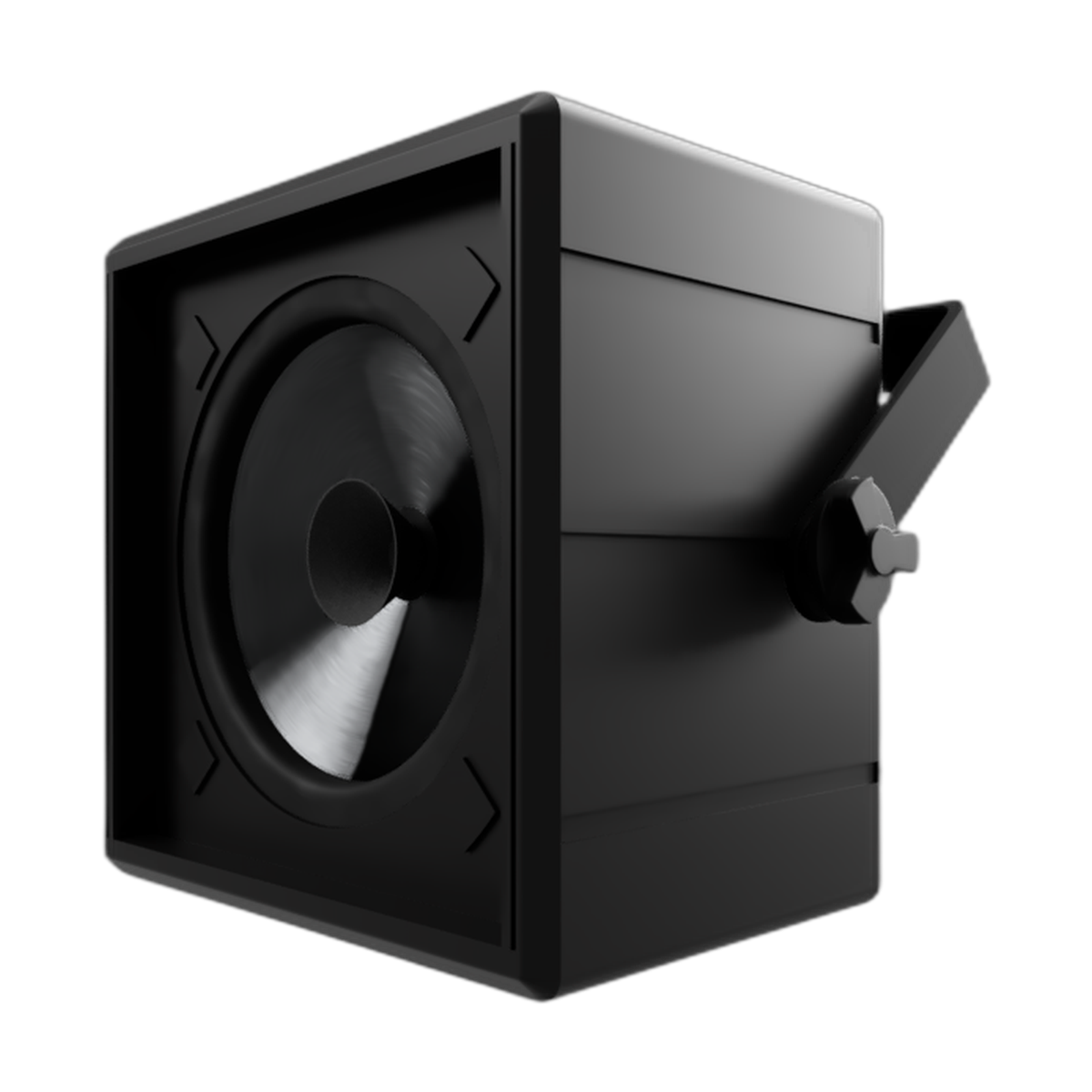 Cubo 6 Full Range preto — render 3